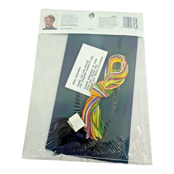 Vintage Designs for the Needle Cosmetic Bag #7303 Pansies Cross Stitch Kit 1990 - Picture 3 of 3